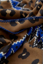 Leopard & Cobalt Neck Scarf