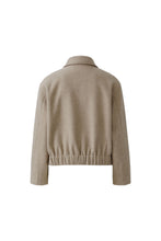 Wool Blend Shirt Jacket in Sand