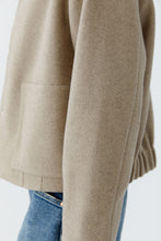 Wool Blend Shirt Jacket in Sand
