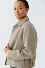 Wool Blend Shirt Jacket in Sand