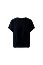 Navy Shimmer Top with Front Twist