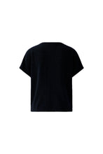 Navy Shimmer Top with Front Twist