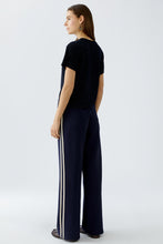 Navy Shimmer Top with Front Twist