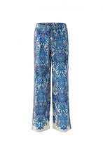 Blue Paisley Wide-Leg Trousers