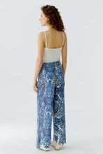 Blue Paisley Wide-Leg Trousers