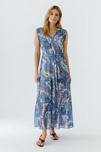 Blue Paisley Tiered Maxi Dress