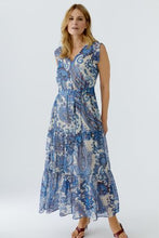 Blue Paisley Tiered Maxi Dress