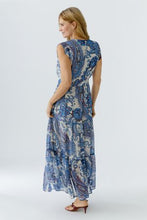 Blue Paisley Tiered Maxi Dress