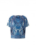 Blue Paisley Print Knit Top