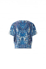 Blue Paisley Print Knit Top