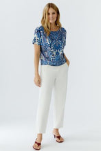Blue Paisley Print Knit Top