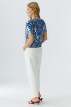 Blue Paisley Print Knit Top