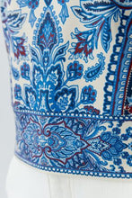 Blue Paisley Print Knit Top
