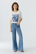 White Paisley Panel Graphic T-Shirt
