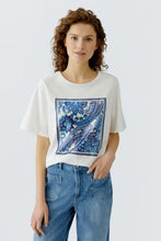 White Paisley Panel Graphic T-Shirt