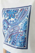 White Paisley Panel Graphic T-Shirt