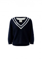 Dark Blue V-Neck Knit Jumper