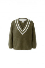 Khaki V-Neck Knit Jumper