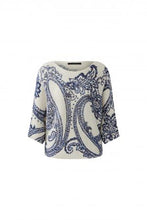 Blue Paisley Print Knit Top