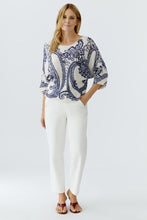 Blue Paisley Print Knit Top