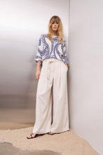 Blue Paisley Print Knit Top