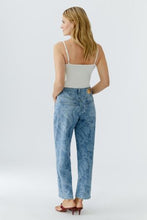 Blue Paisley Print Straight-Leg Jeans