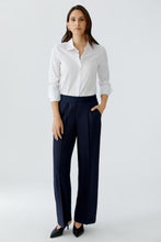 Tailored Straight-Leg Trousers - Dark Blue