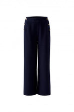 Navy Wide-Leg Trousers