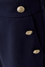 Navy Wide-Leg Trousers