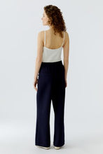Navy Wide-Leg Trousers