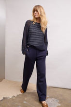 Navy Wide-Leg Trousers