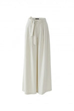 Wide Leg Tie-Waist Trousers - Cream