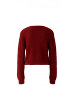 Fluffy Knit Cardigan - Red
