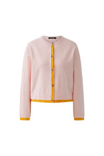 Soft Pink Cardigan with Contrast Trim