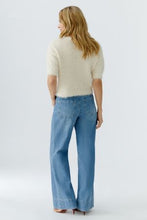 Textured Short-Sleeve Knit Top - Ivory