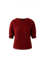 Textured Short-Sleeve Knit Top - Red