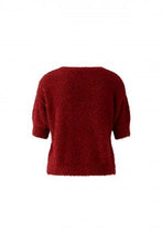 Textured Short-Sleeve Knit Top - Red