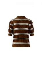 Brown Stripe Polo Top