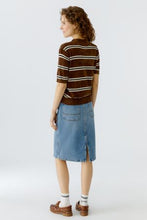 Brown Stripe Polo Top