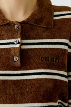 Brown Stripe Polo Top
