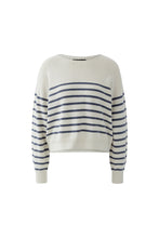 Cream & Blue Stripe Knit Jumper
