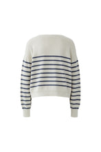 Cream & Blue Stripe Knit Jumper