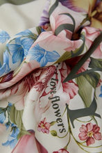 Floral Print Silk-Feel Neck Scarf