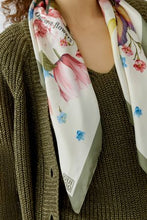 Floral Print Silk-Feel Neck Scarf