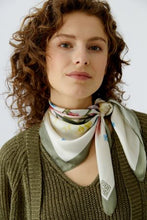 Floral Print Silk-Feel Neck Scarf