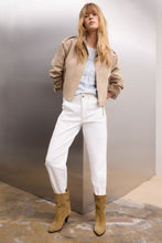 Ivory Straight-Leg Cropped Jeans