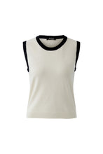 Sleeveless Knit Top - Black & Cream