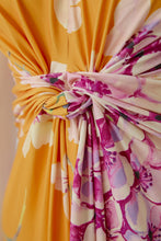 Floral Knot Front Midi Dress