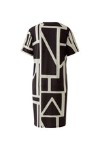 Printed Shift Dress – Espresso & Cream