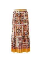 Printed Pleated Midi Skirt